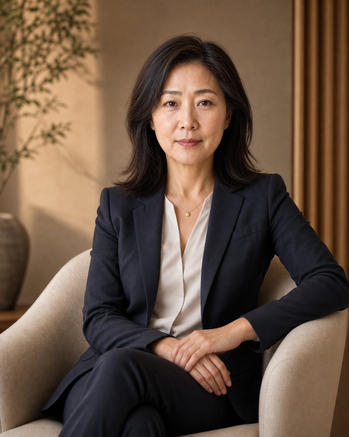 암체어 포트레이트 여성 예시